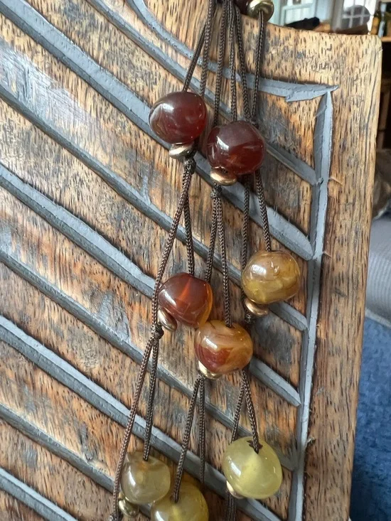 Cookie Lee Agate Beaded Necklace – Multi Strand Brown & Amber Tones - Picture 6 of 13